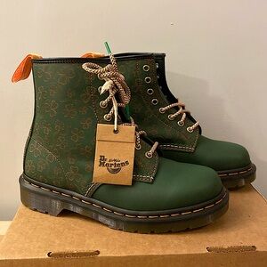 Dr. Martens 1460 Shamrock Combat Lace Up Shoes Boots Green US 8
